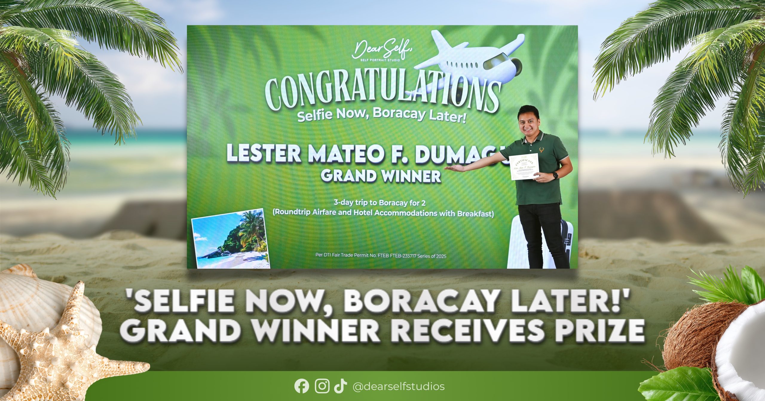 Dearself Studio Crowns ‘Selfie Now, Boracay Later’ Winner